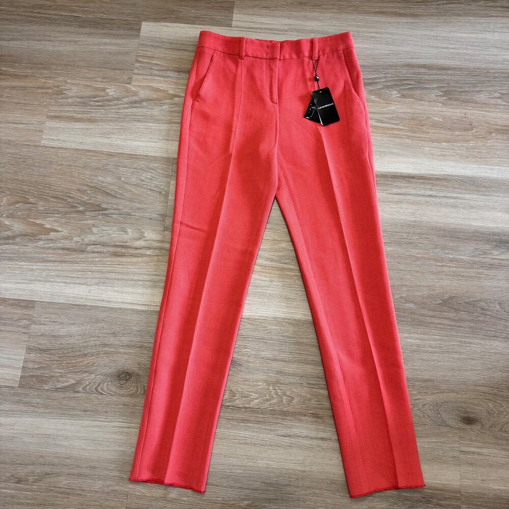 Emporio Armani | NWT Waffle Weave Un-hemmed Trousers Size 40 Italian